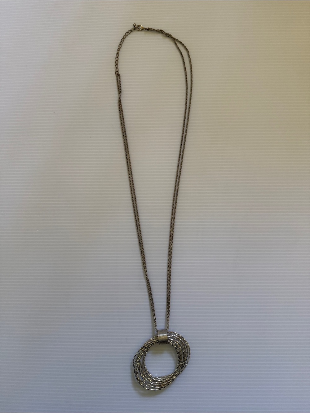 Silver Multi-Strand Loop Pendant Necklace - Women Jewelry
